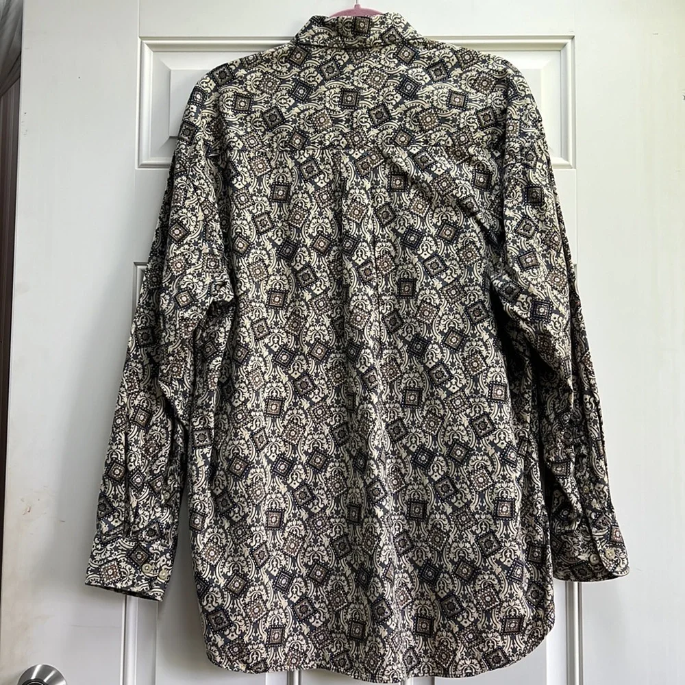 Brocade Stamp Flannel Cotton Men’s Shirt L - Picture 6 of 9